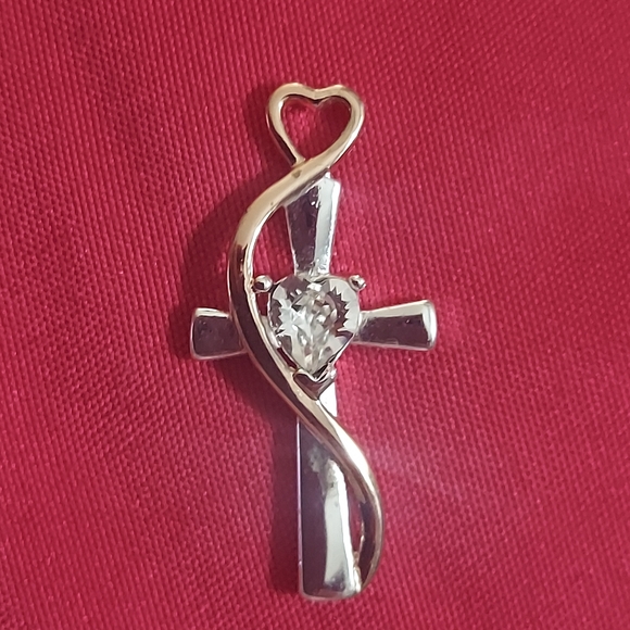 Swarovski Crystal Silver & Gold Plated Faith Cross Pendant - Picture 7 of 8